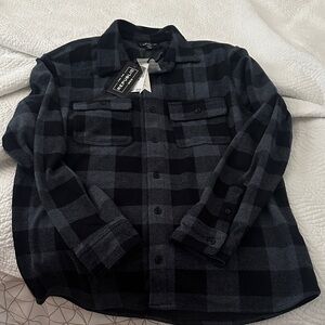 Men's Black & Charcoal Plaid Button-Up Shirt